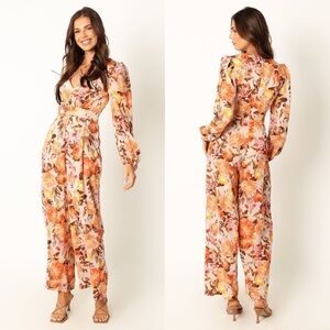 Petal + Pup Hayley pink floral long sleeve wide leg jumpsuit size XL Fairycore